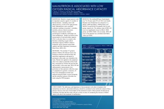 Londra'da yayınlanmış olan ORAC ve Malnütrisyon üzerine bir çalışma